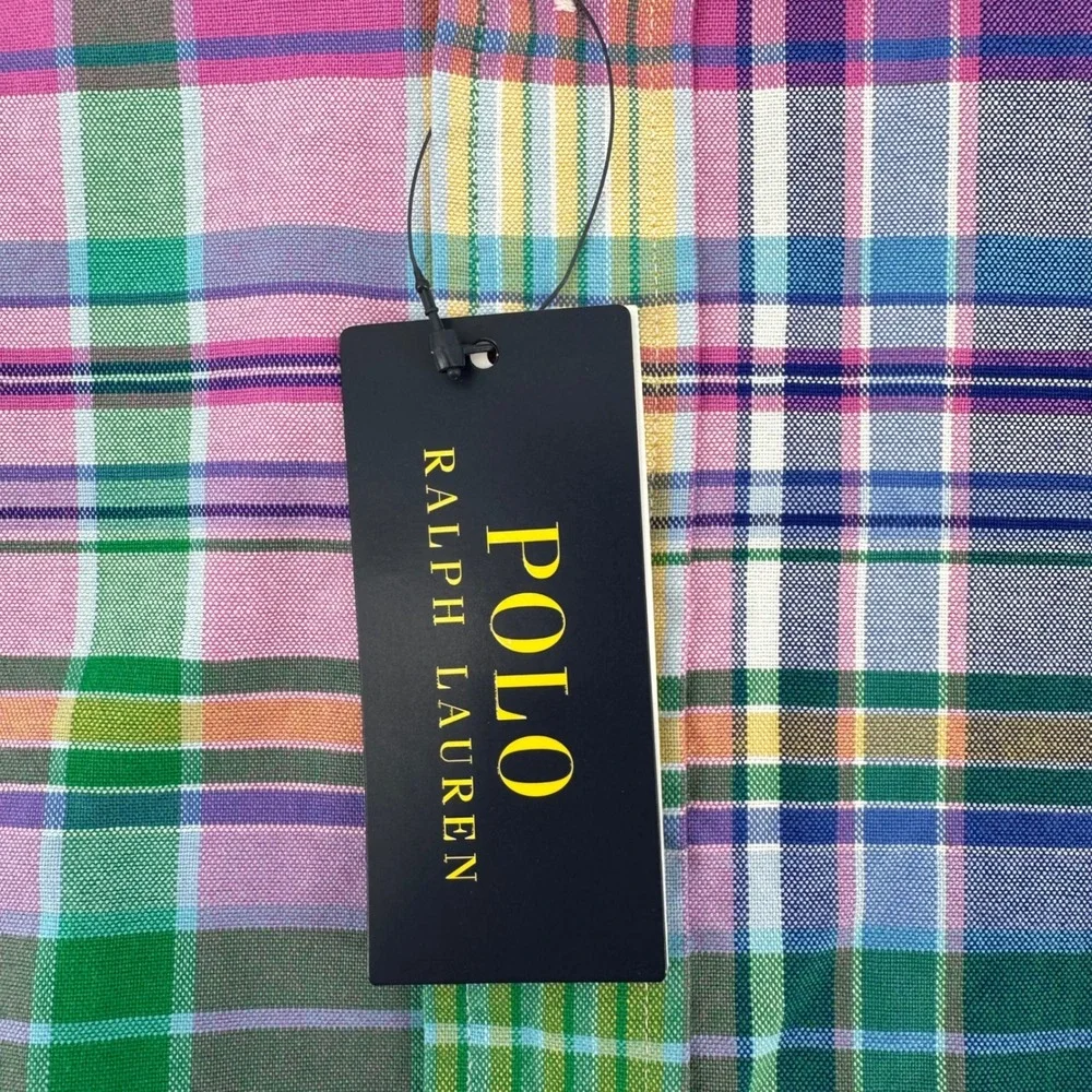NWT Polo Ralph Lauren Mens 2XB Plaid Button Performance Multi Color New